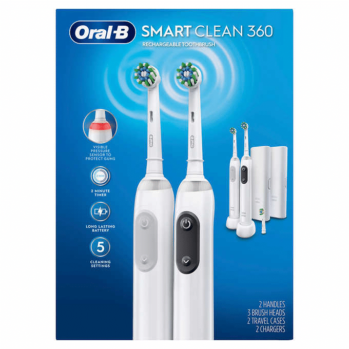 Oral B Smart Clean 360 Rechargeable Electric Toothbrush 2 Pack 充電式電動牙刷 一套2件裝 必買站 Bidbuy4u 