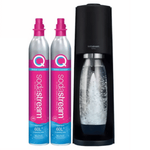 SodaStream Terra Sparkling Water Maker (Black) with CO2 bottles x 2 and BPA-free 1L Bottle 便攜梳打水機 (黑色) (連2樽二氧化碳 及 1個原裝1L水樽)